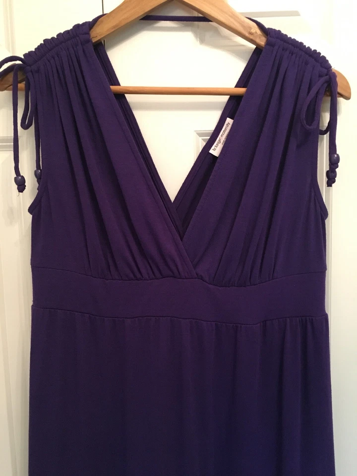 Liz Lange Maternity Dark Purple Tiered Sleeveless Knit Maxi Dress Size XS - Image 2 of 4