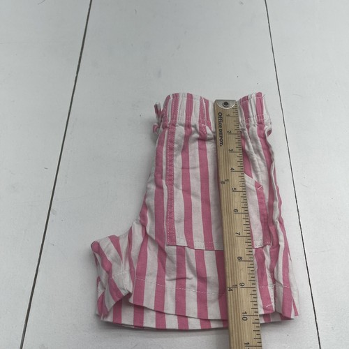 Members Mark Pink Stripe Linen Blend Pull On Shorts Youth Girls Size 6 - Picture 4 of 5