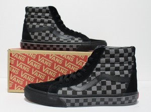 vans sk8 hi black pewter checkerboard