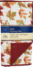 Printed Microfiber Dish Drying Mat, 12"x18", FALL COLORFUL LEAVES, burgundy, GR