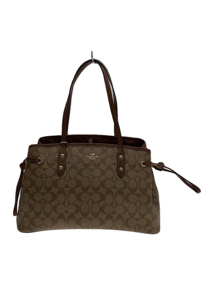 COACH Tote Bag Leather F57842 Total Pattern Beige Brown Coach