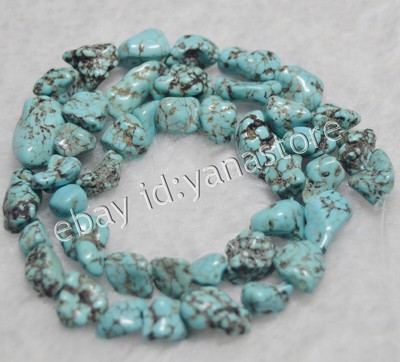 Natürliche Türkis Echter Edelstein Nugget Lose Perlen Strand 15'' 6-10/15-20MM