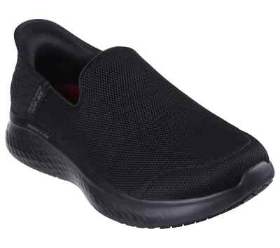 ＊Y＊ Skechers Shoes Work Slip Ins Men Black Slip Resistant Slip On