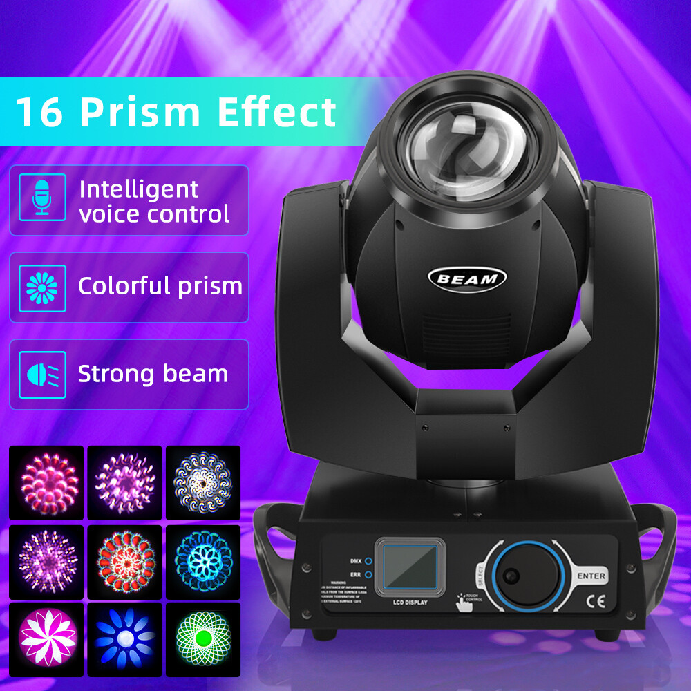 Cabeza Móvil LED De 230W Con Haz 7R, Prismas Y Zoom - Control DMX, 16 Canales, Para Fiestas Y Eventos DJ