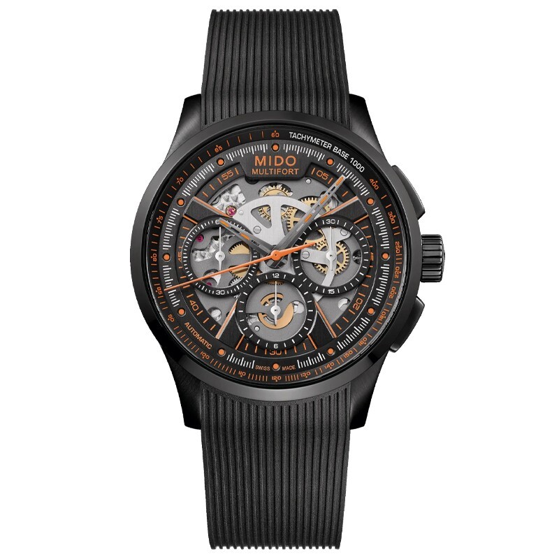 New Mido Multifort Skeleton 43mm Chronograph Men's Watch
