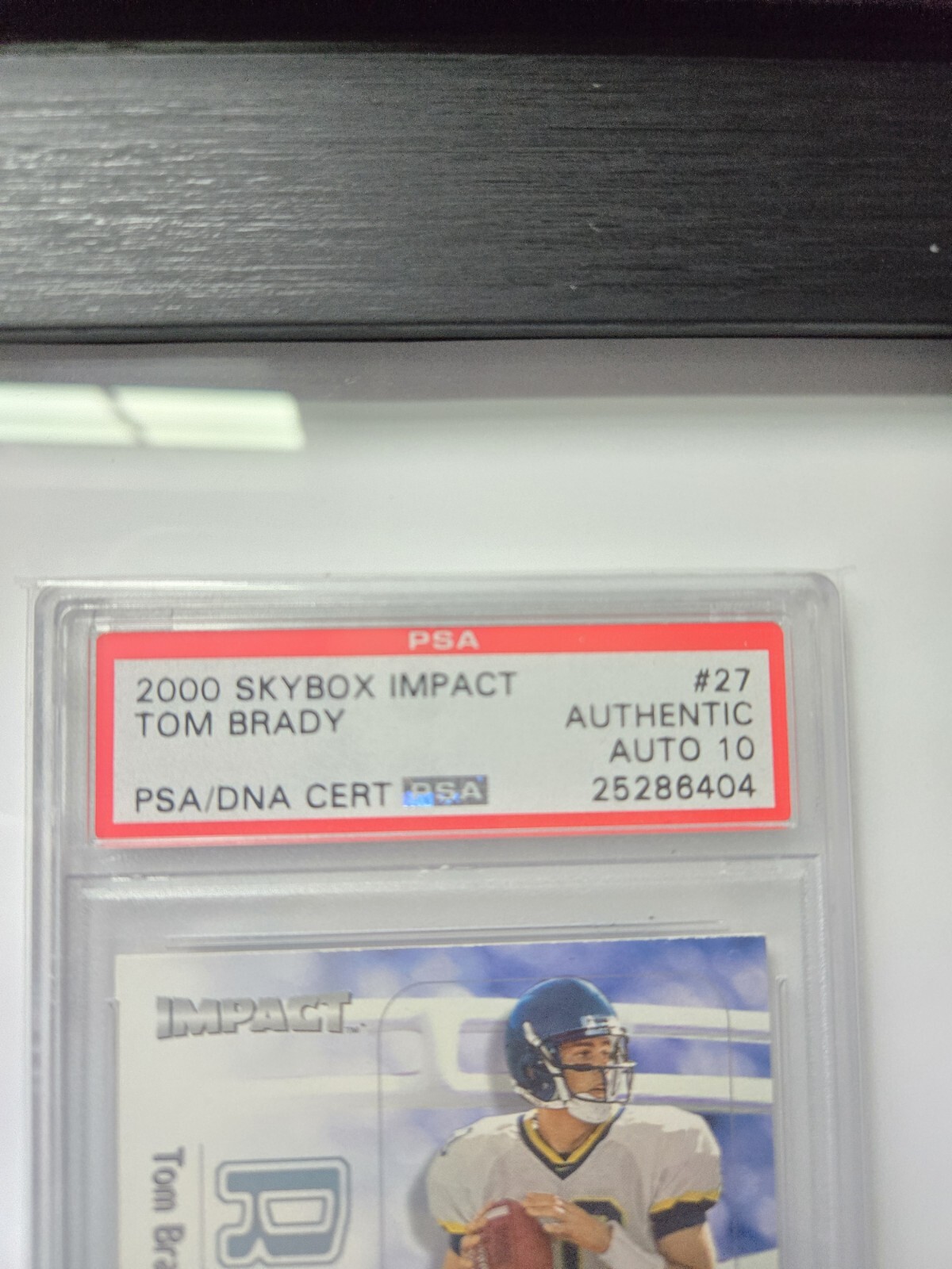 2000 Skybox Impact Tom Brady RC With Hand Signed Auto On Card!! PSA 10!! Wow!! view 2
