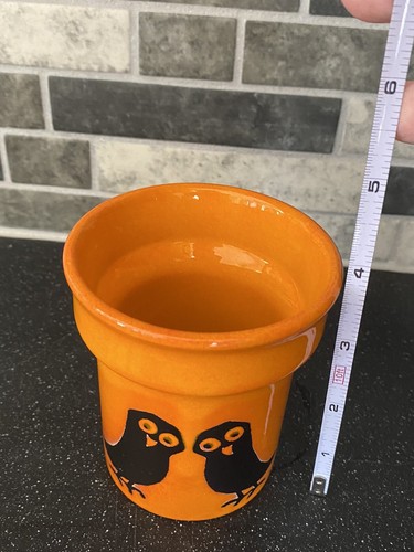 Mid Century German Ceramic Vase with Owl Design from Wächtersbach Halloween MCM - Picture 10 of 20