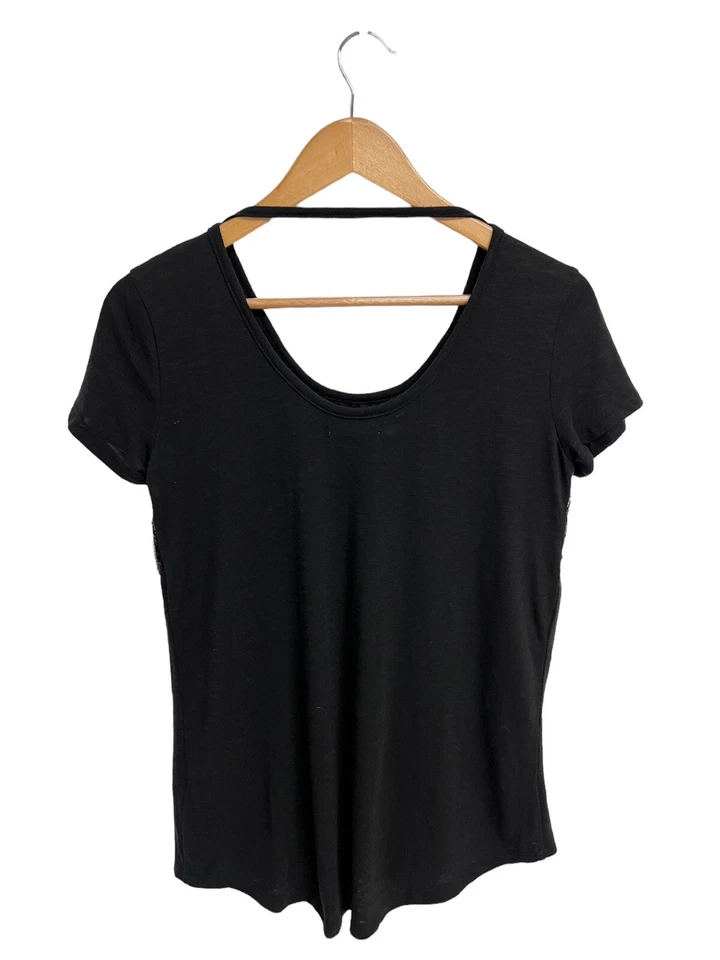 Blusa Chevron Para Mujer Maurices Manga Corta Plateada y Negra Lentejuelas Talla M Foto 4 de 4