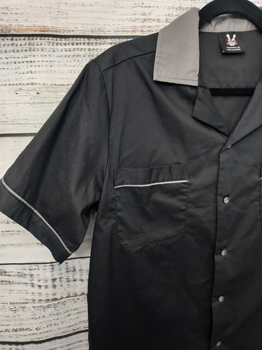 Camisa Hilton Negra Gris Retro Bowling Rockabilly Abotonada Playas Medianas - Imagen 3 de 8