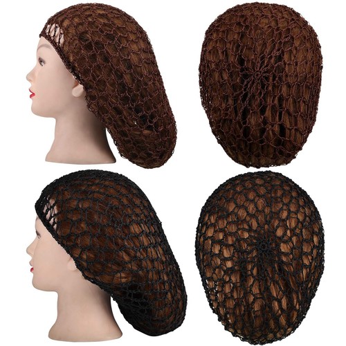 3 Pieces Mesh Hair Net Rayon Crochet Hair Nets Knit Snood Hat Crocheted Sleep... - Picture 7 of 7