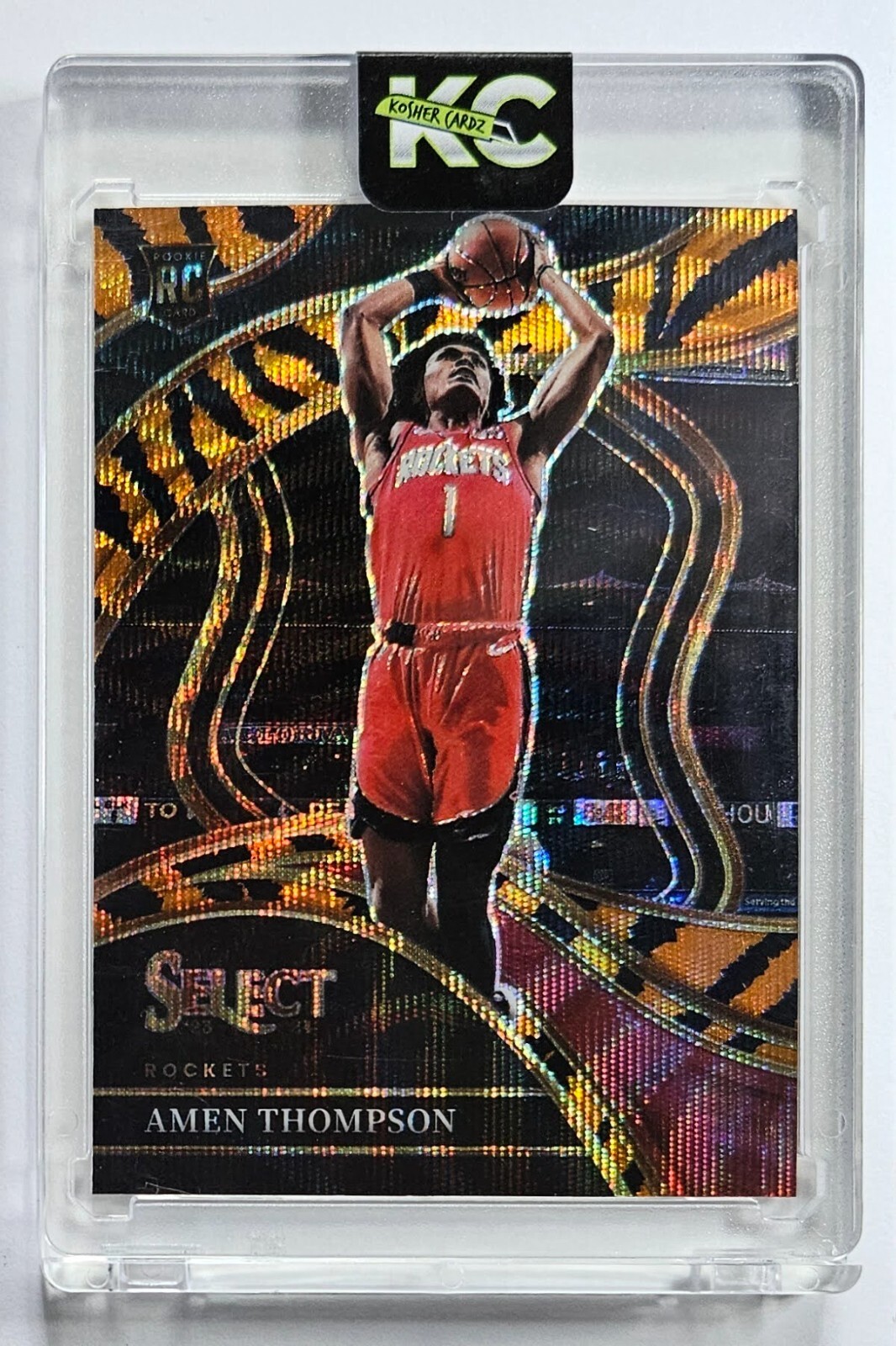 AMEN THOMPSON 2023-24 Panini Select #274 Courtside Level Tiger Stripe Rookie RC