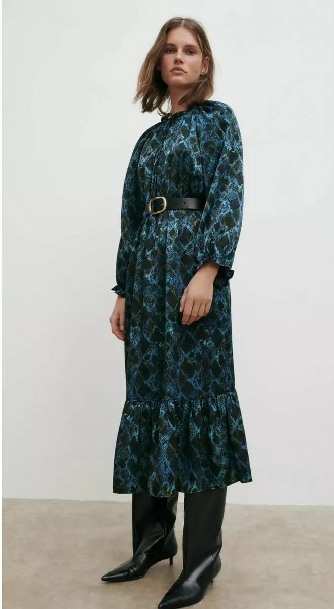 Zara blue snakeskin best sale dress