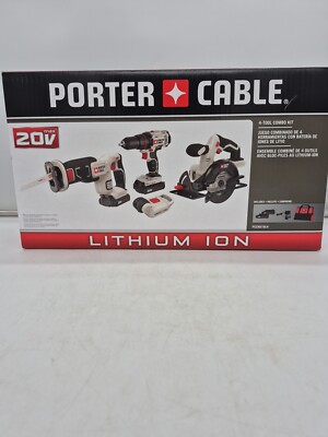 PORTER-CABLE 20V MAX Combo Kit, 4-Tool with 2 Batteries and Charger (PCCK616L4)