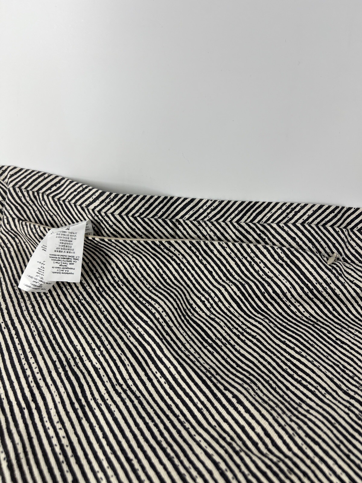 Pottery Barn Pillow Cover 24x24 Cream Blue Medallion Striped Edge Heavy