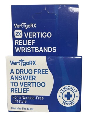 VertigoRX Vertigo Relief Wristbands - A Drug Free Answer - 2 bands in package