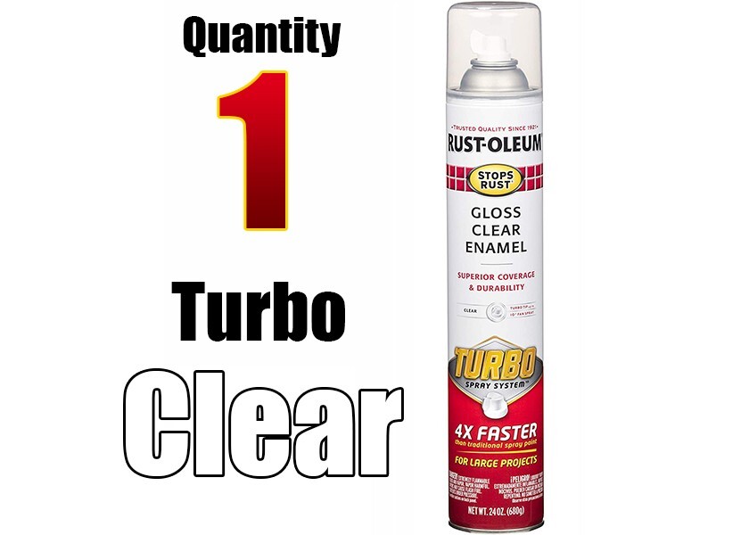 Rustoleum Turbo CLEAR Spray Paint System Gloss 4X Wide 24oz (Quantity 1