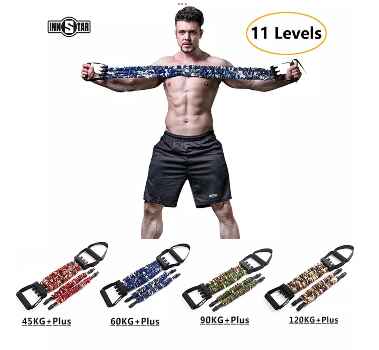 Innstar 60KG Chest Expander 3 Ropes Resistance Bands Camo Blue for Beginner U.K.
Opens in a new wind