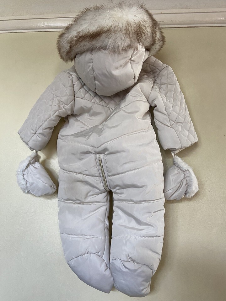 River Island Baby Girls Aged 03 Months cream Pram suit snowsuit