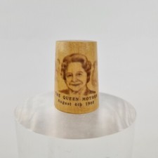 Vintage Wooden Thimble The Queen Mother