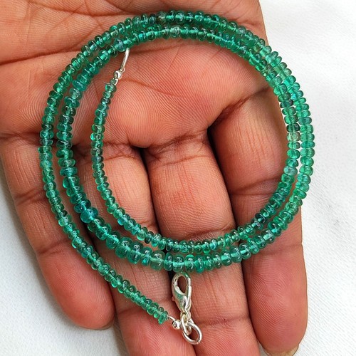 Collar de 17" con gemas de apatita verde natural tamaño de 3 a 5 mm cuentas de rondelle lisas - Imagen 3 de 7