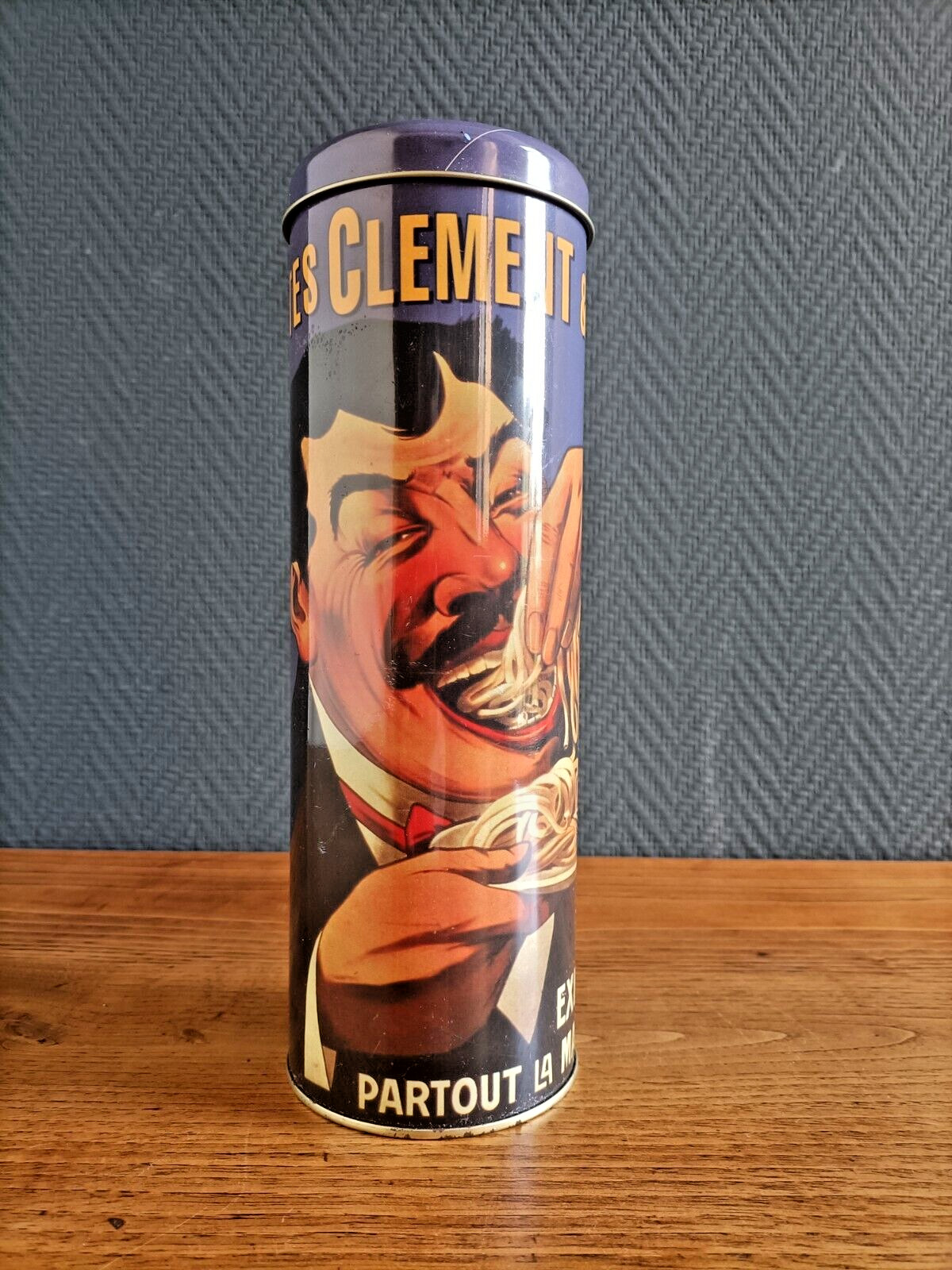 Boite à spaghetti en métal/Boîte publicitaire pâtes Clement et Cie/Déco cuisine