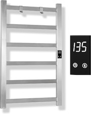 Super Thin Electric Towel Warmer with Timer  Adjustable Temperature, 6 Bar