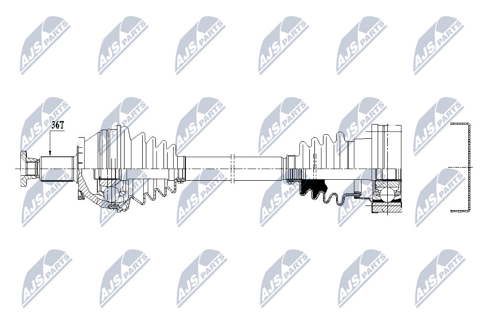 NTY NPW-VW-159 Drive Shaft for AUDI,SEAT,SKODA,VW