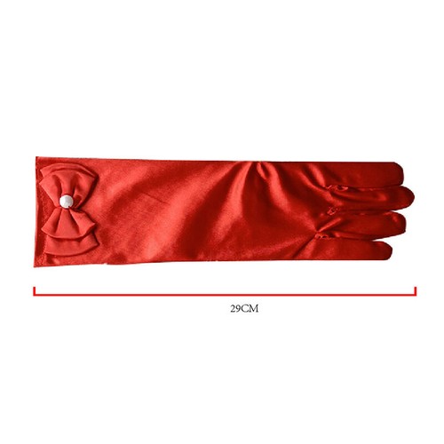 Kids Girls Full Finger Long Gloves Wedding Dress Costume Mittens Solid Color - Picture 2 of 25
