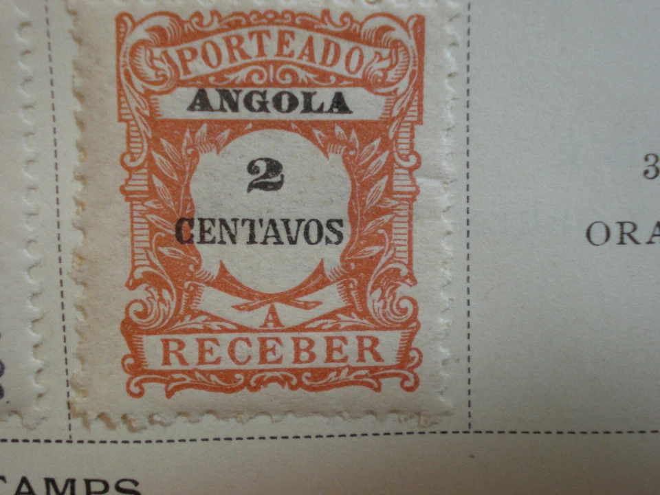 (Lote de 3) Estampillas montadas de 1/2,1,2 centavos de franqueo de Angola de 1921 sin usar Foto 4 de 4