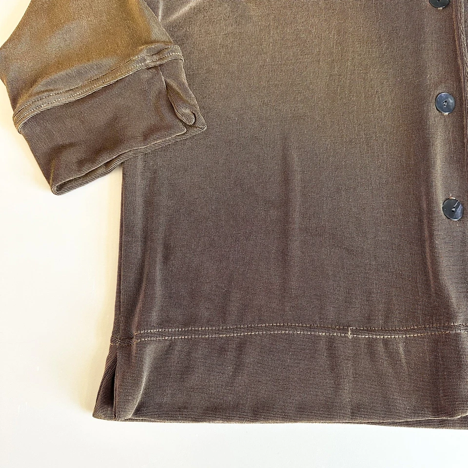 Cárdigan Suéter Coldwater Creek Para Mujer Talla L Marrón Dorado Abotonado Acetato EE. UU. Foto 4 de 4