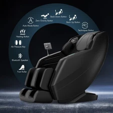Massage Chair Relax, personal care with 4D Rollers, Airbags,  Heating Leg,Black
