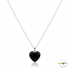 Ciondolo cuore Goldstone 2,5 cm, collana naturale nera, pietra africana, regalo per lei, ciondolo cuore blu scuro, pietra curativa emotiva - Italia
