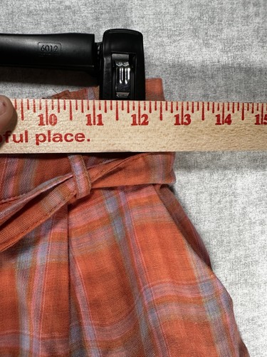 NWT Vici Womens Jayna Plaid High Rise with Belt Front Zip Pleated Shorts S -flaw - Picture 7 of 9