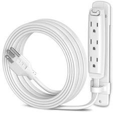 Straight Plug Extension Cord 10 ft Multi 3-Outlet Power Cord with Mounting Br...