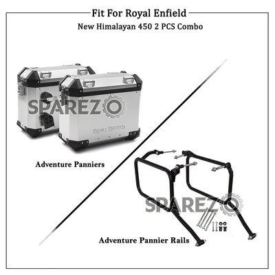Original Royal Enfield New Himalayan 450 ''Gepäcktaschen Schienen & Box Paar...