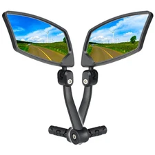 Bar End Bike Mirrors 1 PAIR, High–Definition Convex Scratch Resistant Glas