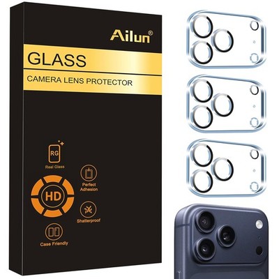 Ailun 3 Pack Camera Lens Protector for iPhone 17 Pro Max, Tempered Glass