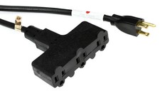 Pro Co E143-12PB 14-gauge NEMA 5-15P to 3 NEMA 5-15R Power Extension Cord - 12