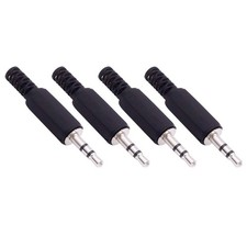 4 Pack 3.5mm Replacement Repair Plug Jack TRS 3 Pole Stereo Male Plug 1/8" 3.