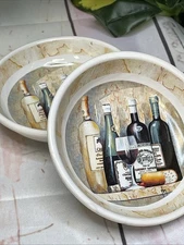 Cypress Home Wine & Cheese Plates Set of 2 Ceramic Appetizer Snack Dishes 4”