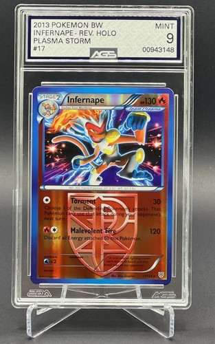 Pokemon TCG Infernape Team Plasma 17/135 Plasma Storm Reverse Holo AGS 9 Clean!