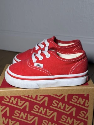Vans Toddler Authentic Red Canvas Skate Sneakers VN000ED9RED Size 5.0 - Image 1 of 4