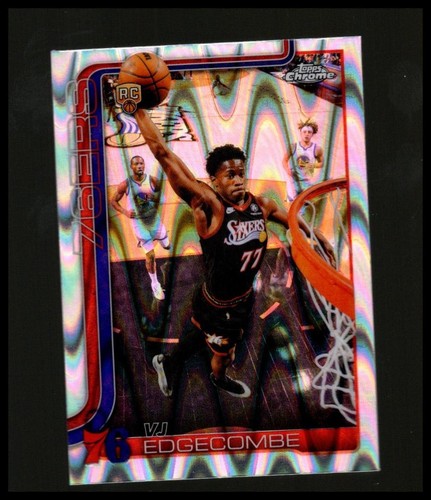 2025-26 Topps Chrome Update #153 VJ Edgecombe RayWave Refractor Rookie Card