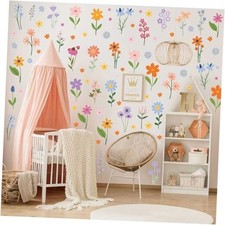 Wall Decals - Peel and Stick Removable Floral Wall Stickers for Wild Flower