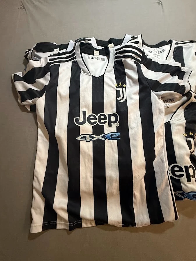Lote de 5 Camisetas Juventus 10 Años En Casa Adidas Jersey Niños L Rayas Blancas. Foto 2 de 4