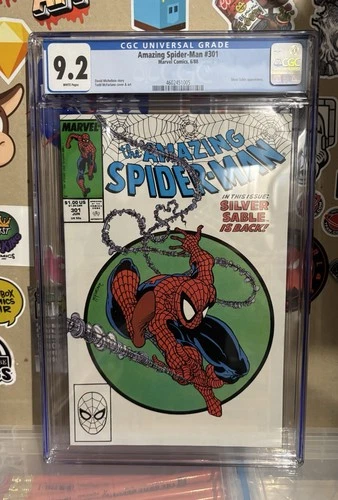 Amazing Spider-Man #301 CGC 9.2 WHITE Pages Iconic cover art by Todd McFarlane