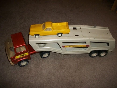 Vintage 1970's Tonka XR 101 Car Carrier LARGE Semi Trailer Truck