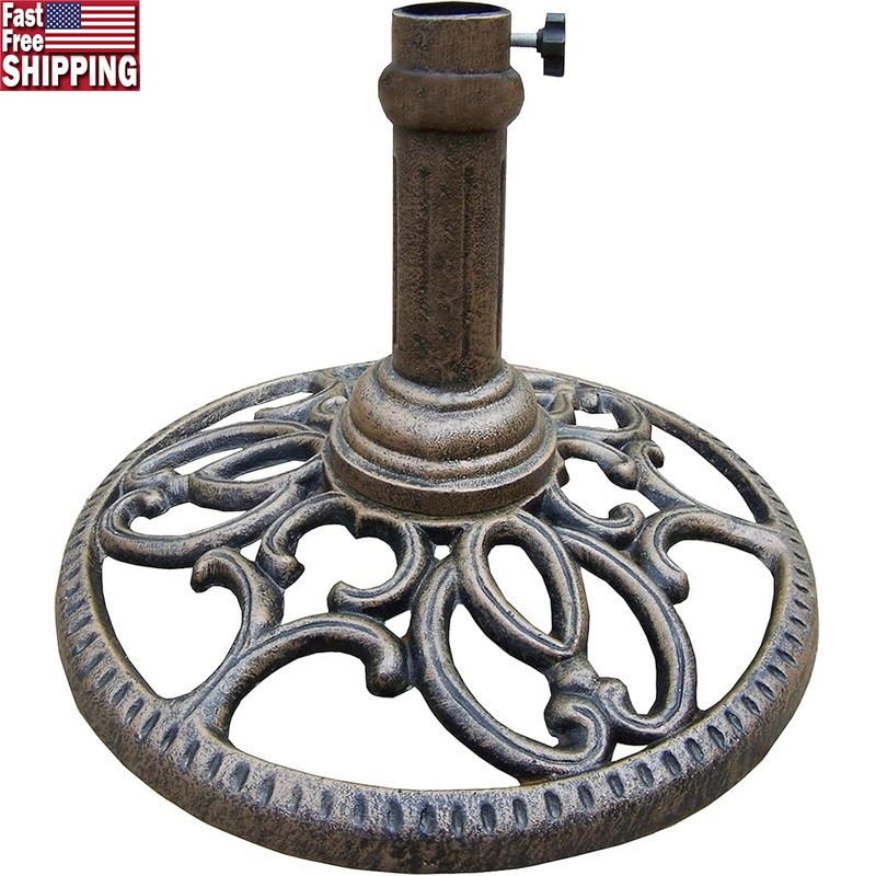 bronze patio umbrella stand 70 LB STEEL BASE, resistant materials Outsunny Sturdy 26 lbs Bronze