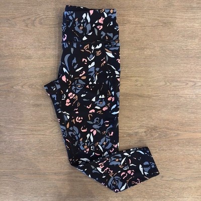 NWOT Sweaty Betty Power 7/8 Workout Gym Leggings-Blue Floral Pop Print-Size M