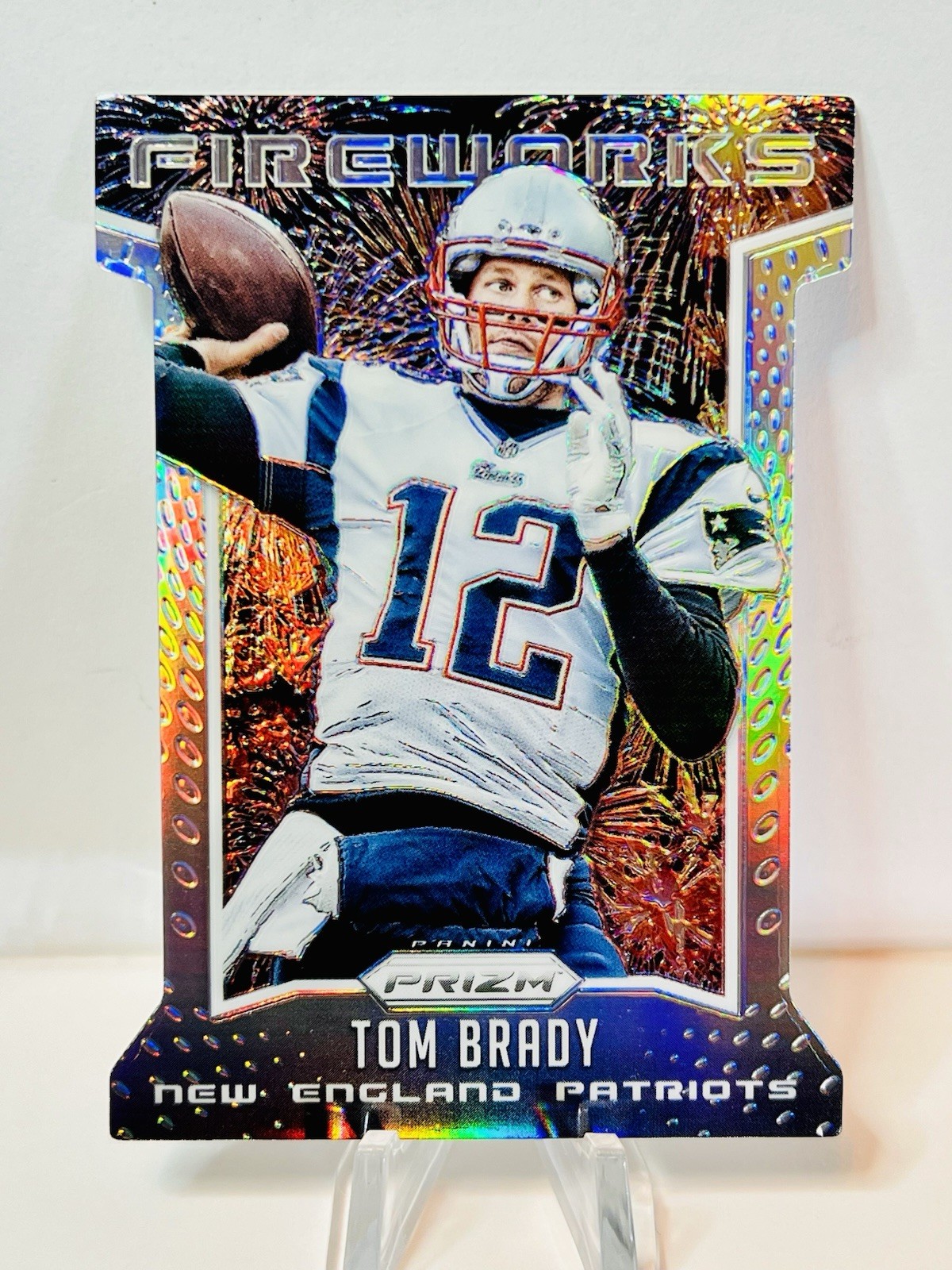 TOM BRADY 2015 Panini Fireworks Silver Die-Cut Prizm SP